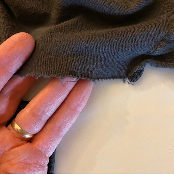 Enza Costa Draped Jersey Wrap Vest Cardigan Womens Size Medium Dark Gray Taupe - Picture 5 of 9